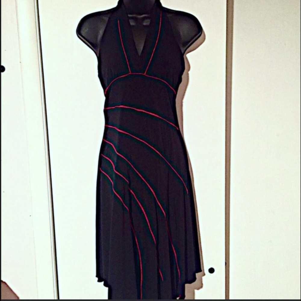 ❤Asymmetrical Black Halter Dress❤️