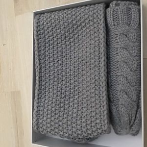 Michal Kors Gray knit scarf and hat BNIB