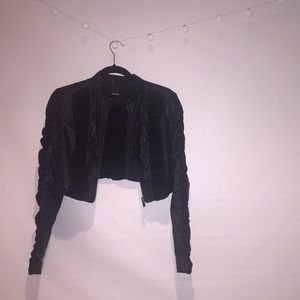 BEBE cropped leather jacket