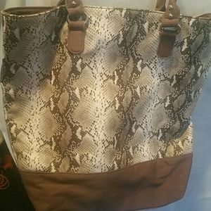 Snakeskin pattern tote