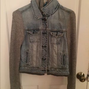 American Eagle Denim Vested Hoodie