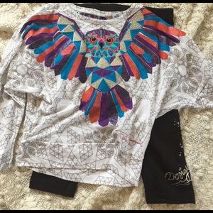 3/4 Desigual 2 piece set / black leggings