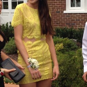 Yellow lace cocktail /party dress
