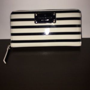 Kate Spade Black and White Patent Leather Wallet