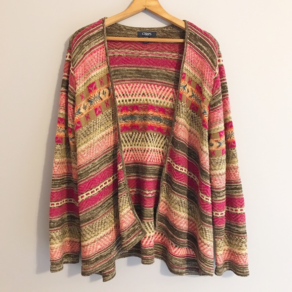 Chaps Sweaters - Chaps Denim Open Cardigan