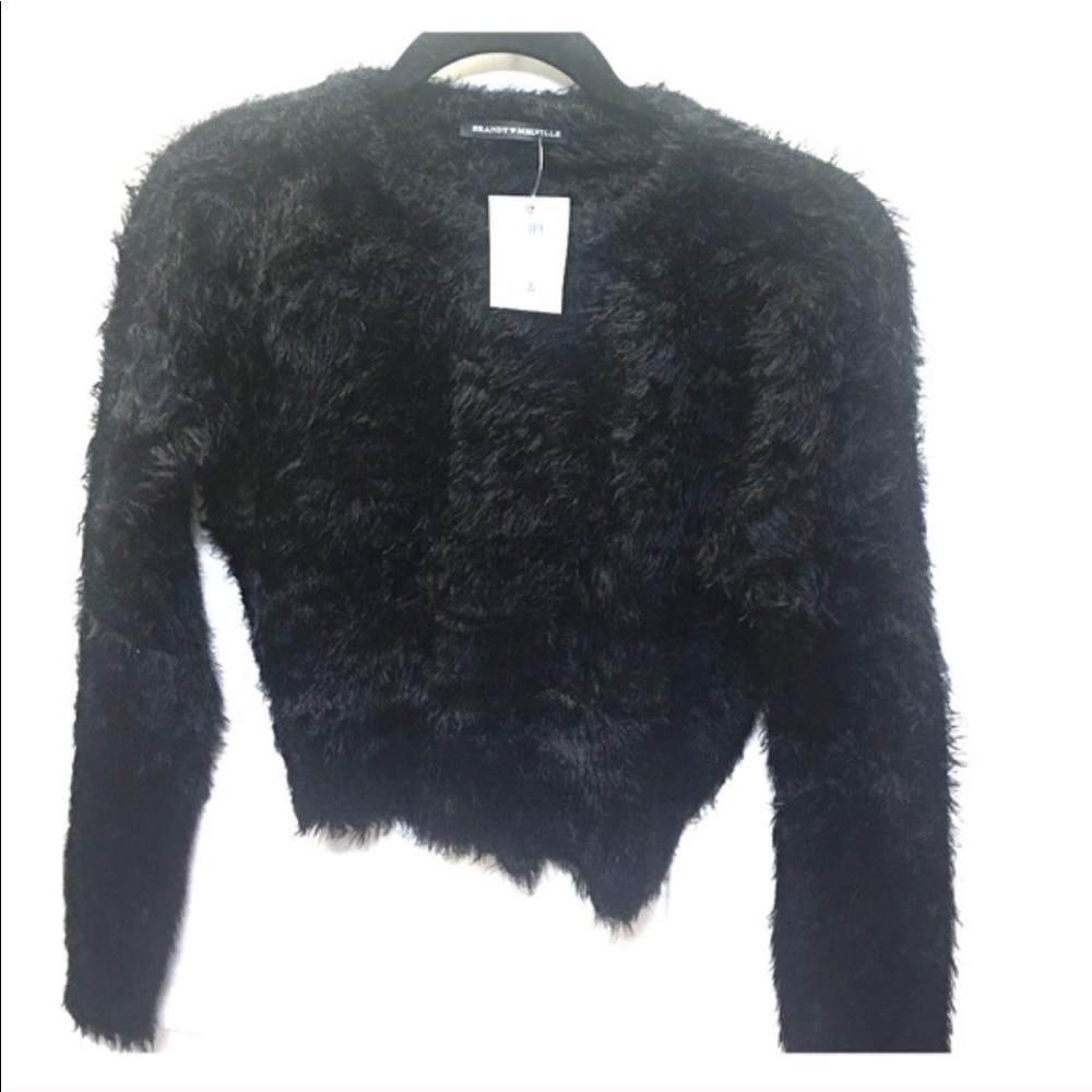 Brandy Melville Black Fuzzy Crop Sweater LAST ONE! - Picture 5 of 5