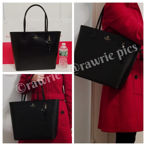 kate spade Handbags - SALE New Kate Spade black leather large zip tote