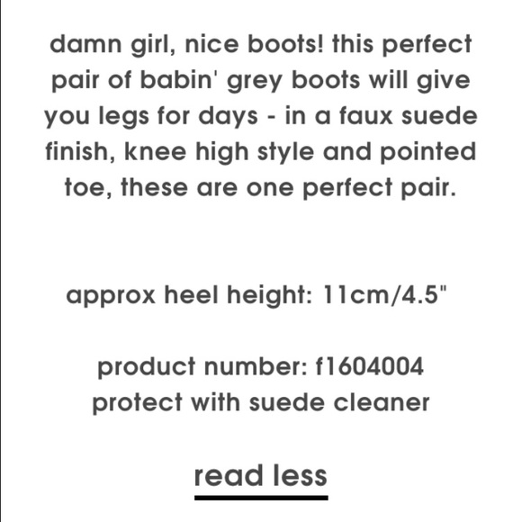 *SOLD* Grey Suede Pointed Toe Over The Knee Boots - Picture 4 of 4