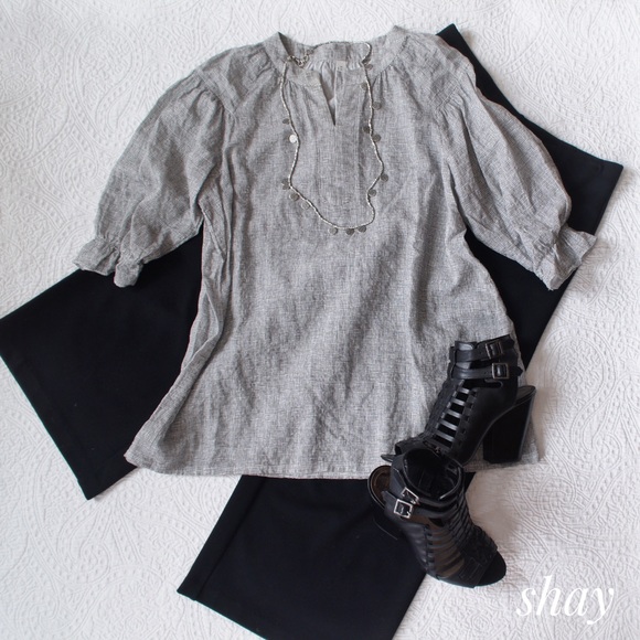 Tops - Banded Collar Tunic from S Korea