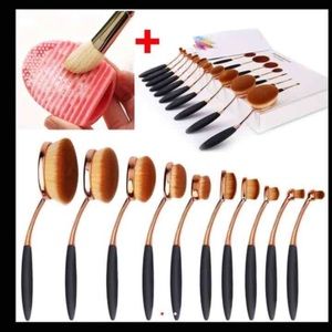 New 10pcs oval brushes set +1X cleanser