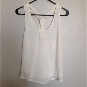 Forever 21 Contemporary Off-White Chiffon Tank