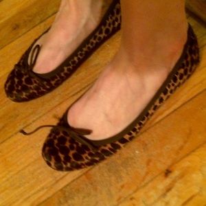 D&G leopard print pony hair flats
