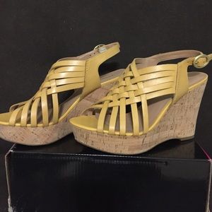 Franco Sarto yellow wedges