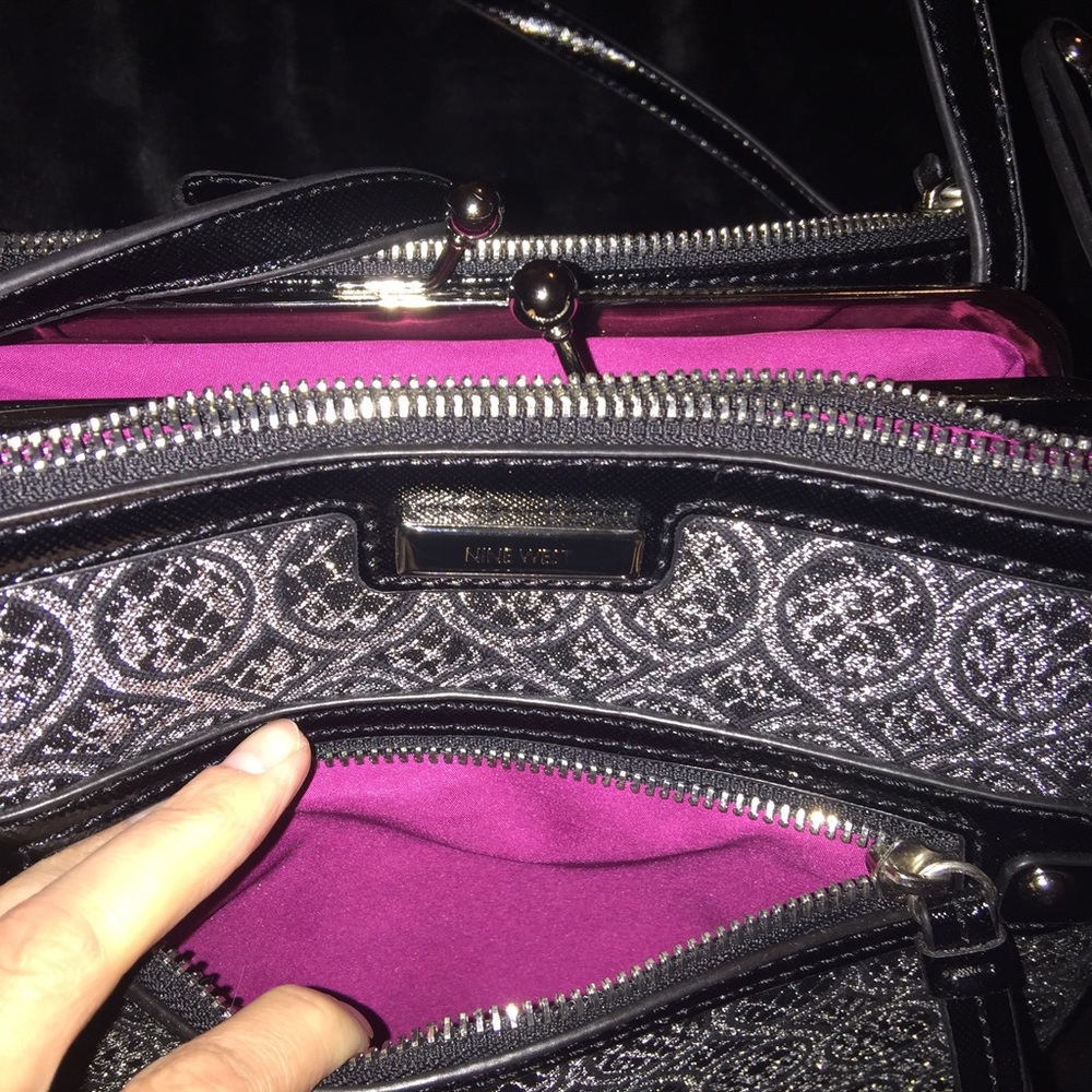 Nine West black and silver purse