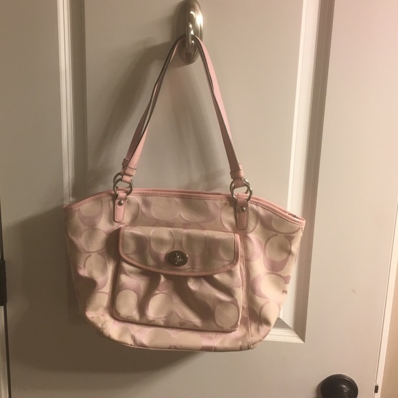 Pink coach handbag