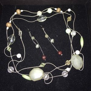 60" beaded necklace with matching earrings