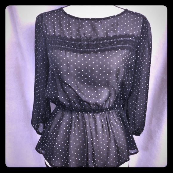 Lily Rose Tops - Sassy Black Sheer Top By Lily Rose