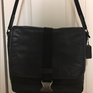 Men's Coach black messenger cross body bag