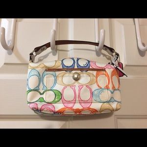 Rainbow print Coach bag