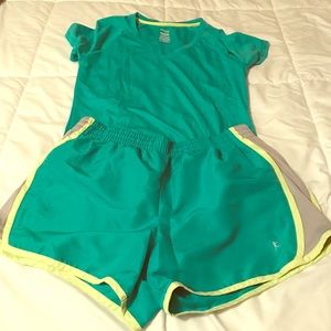 Women's gym shorts and top
