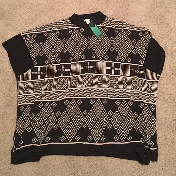 Beige and black poncho from h&m