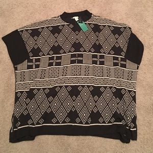 Beige and black poncho from h&m