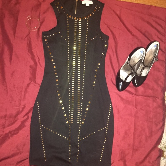 Black with studded dress Bodycon