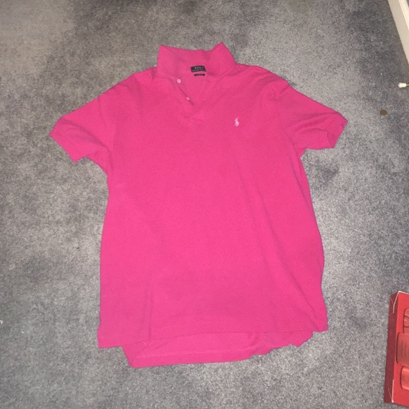 Pink polo dress shirt
