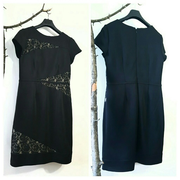 Little Black Dress with Lace Inlays