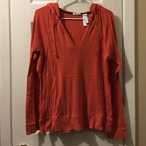 Orange top with hoodie