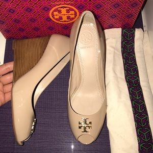 One day sale! Tory Burch Jade peep toe wedge heels