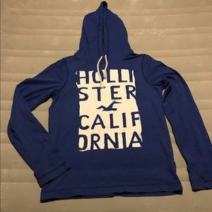 Medium Blue Hollister t-shirt with hood
