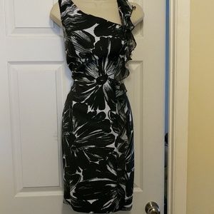 Black and white floral dress