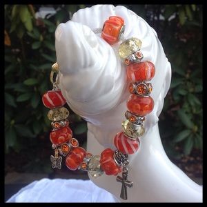 Orange Beaded Bracelet