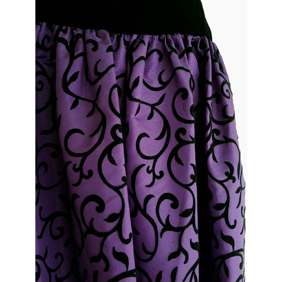 Vintage Dresses - NWT Vtg Black Velvet & Purple Taffeta Formal Dress Vintage Dresses - NWT Vtg Black Velvet & Purple Taffeta Formal Dress