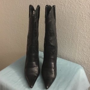 Ladies Black Calfskin Lucchese Boots **WORN ONCE**