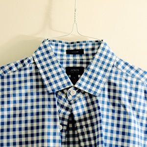 J.Crew Blue Gingham Ludlow Dress Shirt, slim fit