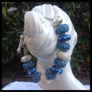 Blue and White Bling Bracelet
