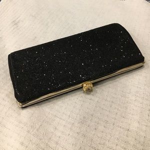 Vintage black clutch / wristlet / 40s pin up