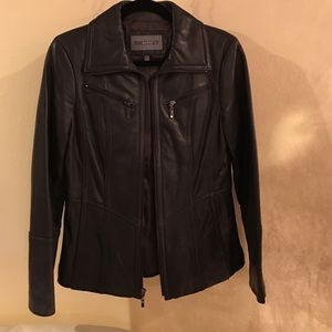 Brown leather jacket