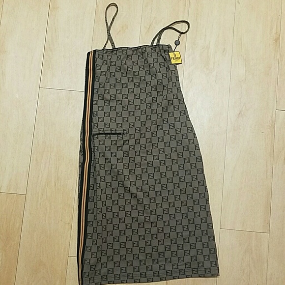 Vintage Fendi logo mini dress -Size Small