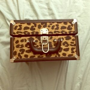 Cheetah print makeup suitcase