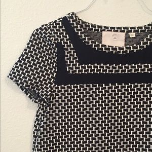 Anthropologie 9-H15: Black and White Print Tunic