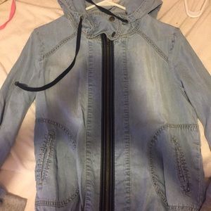 Stretchy jean zip up