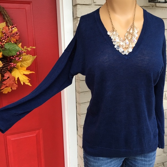 J. Crew Sweaters - J. Crew navy blue linen sweater