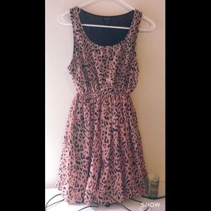Pink/Black leopard dress