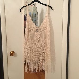 Off-white crochet dress/cover-up