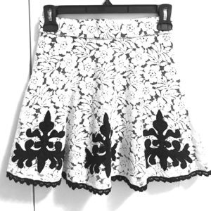 Black and White Flare Skirt
