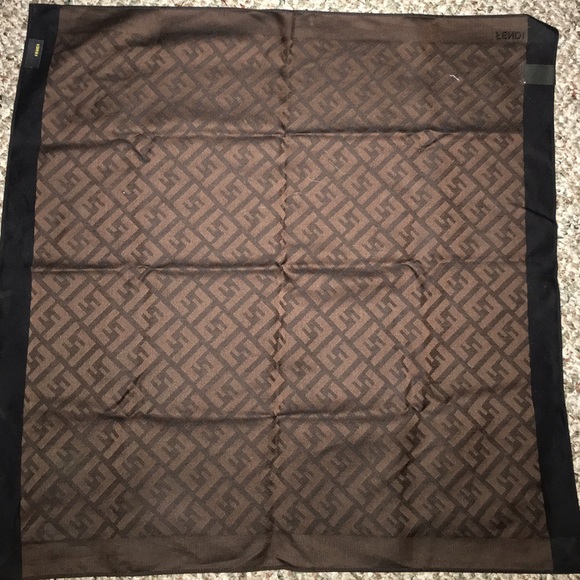 Authentic FENDI signature square scarf 19"x19"
