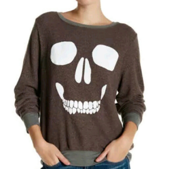 Wildfox Tops - new Fuzzy WILDFOX Baggy Beach Jumper Skull Small